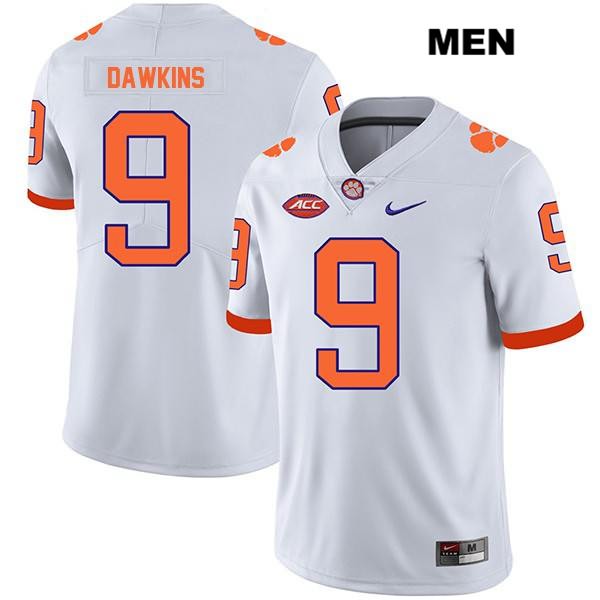 Men's Clemson Tigers #9 Brian Dawkins Jr. Stitched White Legend Authentic Nike NCAA College Football Jersey UPX0746VX